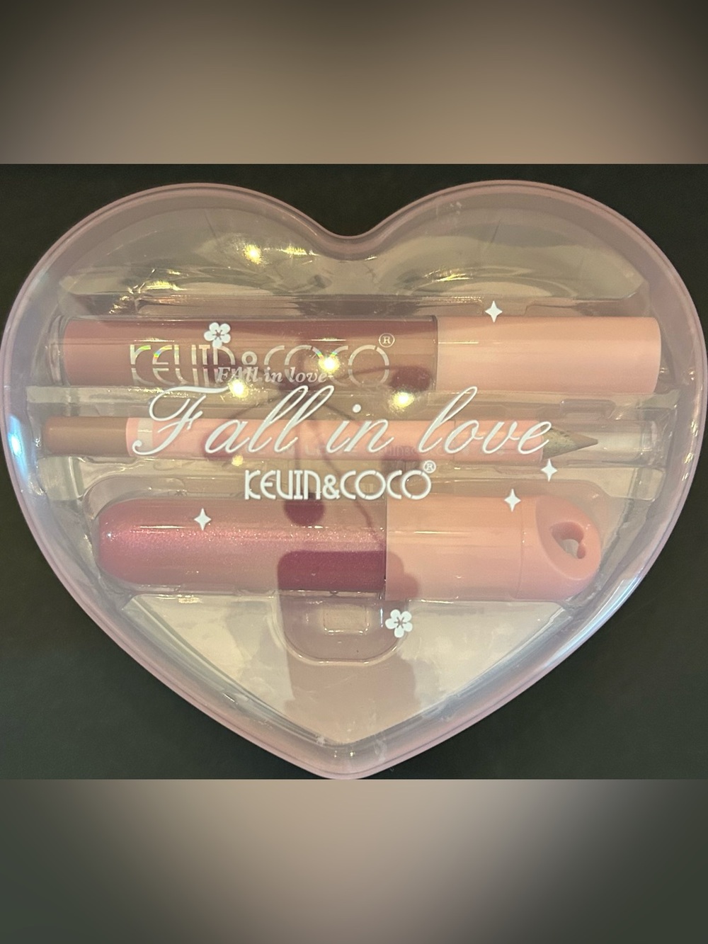 KEVIN&COCO Fall in Love Set 02 Lip Gloss & Liner Set - Roses Pink